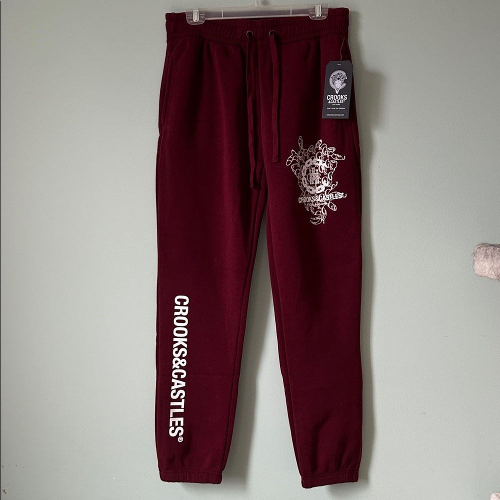Crooks & Castles Core Chain C Sweatpants, Mens Size M, Luxury Designer Pants NWT